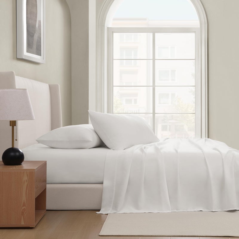 UGG King Sheet Set 4-Piece Luxury Cooling Sheets Deep Pockets Premium Bedding with 2 Pillow Shams Hypoallergenic Machine Washable Soft Lightweight Bed Set for Bedroom, King, White (Hedi) - Image 2